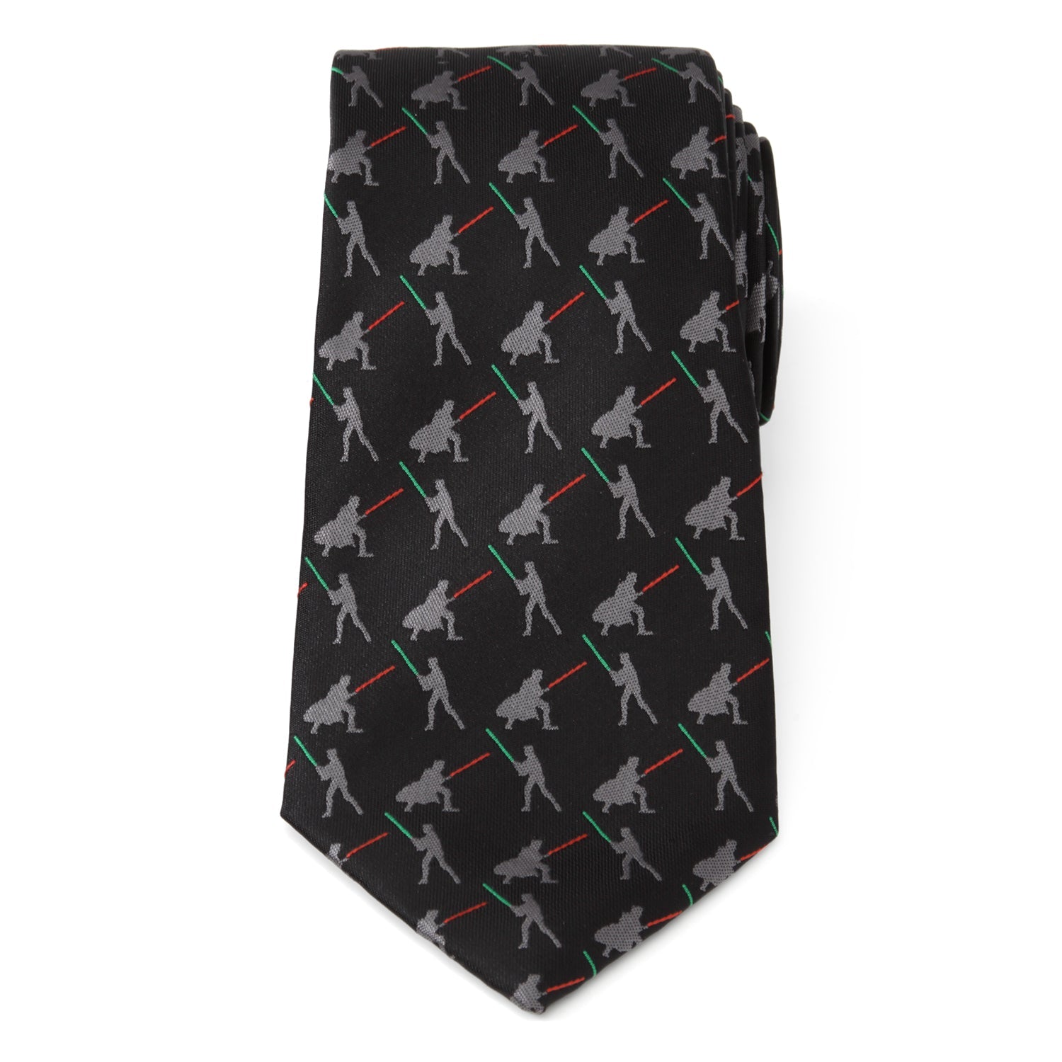 Star Wars Darth Vader and Luke Skywalker LIGHTSABER Battle Black Tie by Cufflinks.com