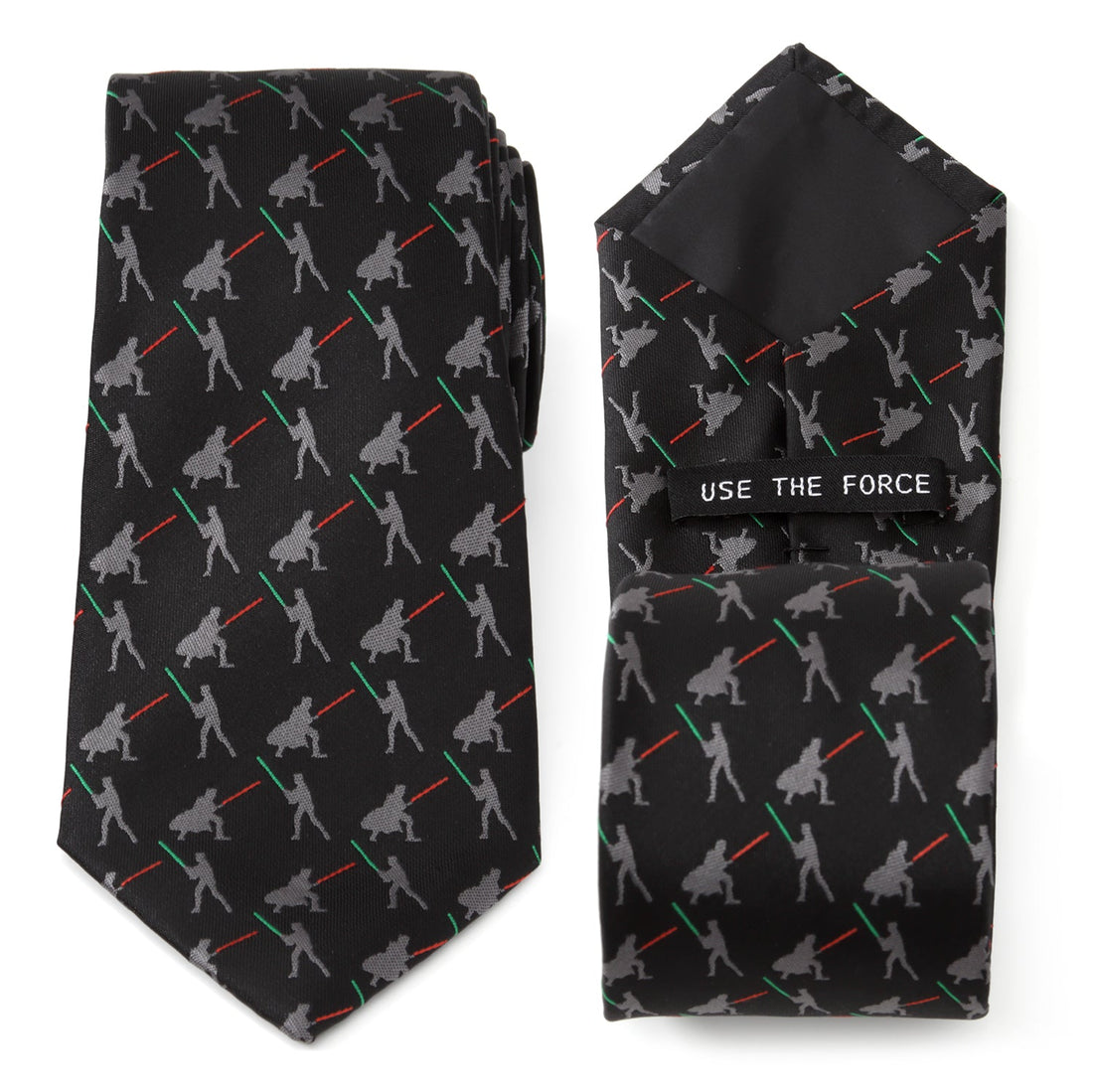 Star Wars Darth Vader and Luke Skywalker LIGHTSABER Battle Black Tie by Cufflinks.com