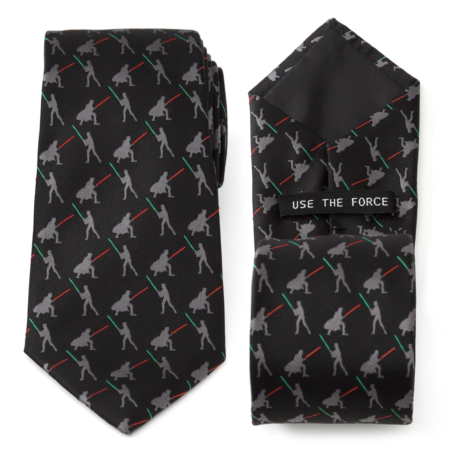 Star Wars Darth Vader and Luke Skywalker LIGHTSABER Battle Black Tie by Cufflinks.com