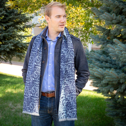 Star Wars Darth Vader Blue and Gray Paisley Scarf by Cufflinks.com
