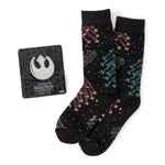 Star Wars X-Wing and TIE Fighter Battle Dress Socks and Lapel Pin Gift Set 