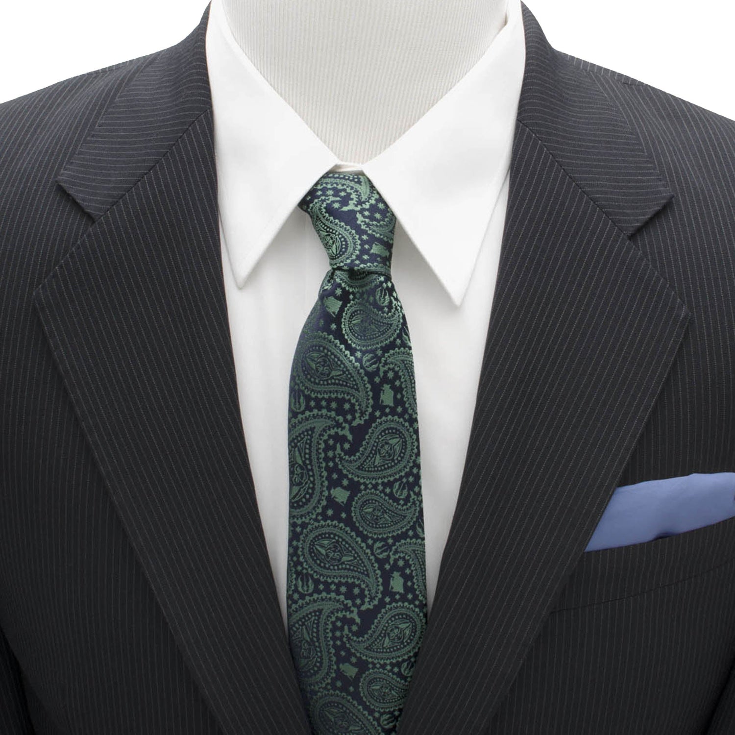 Star Wars Yoda Green and Blue Paisley Tie by Cufflinks.com