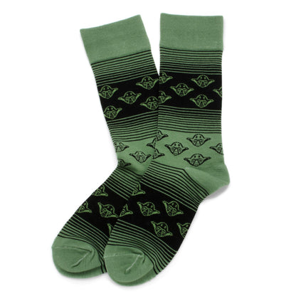 Star Wars Yoda Green, Gray, and Black Ombre Dress Socks and Jedi Crest Lapel Pin Gift Set  DestGlow