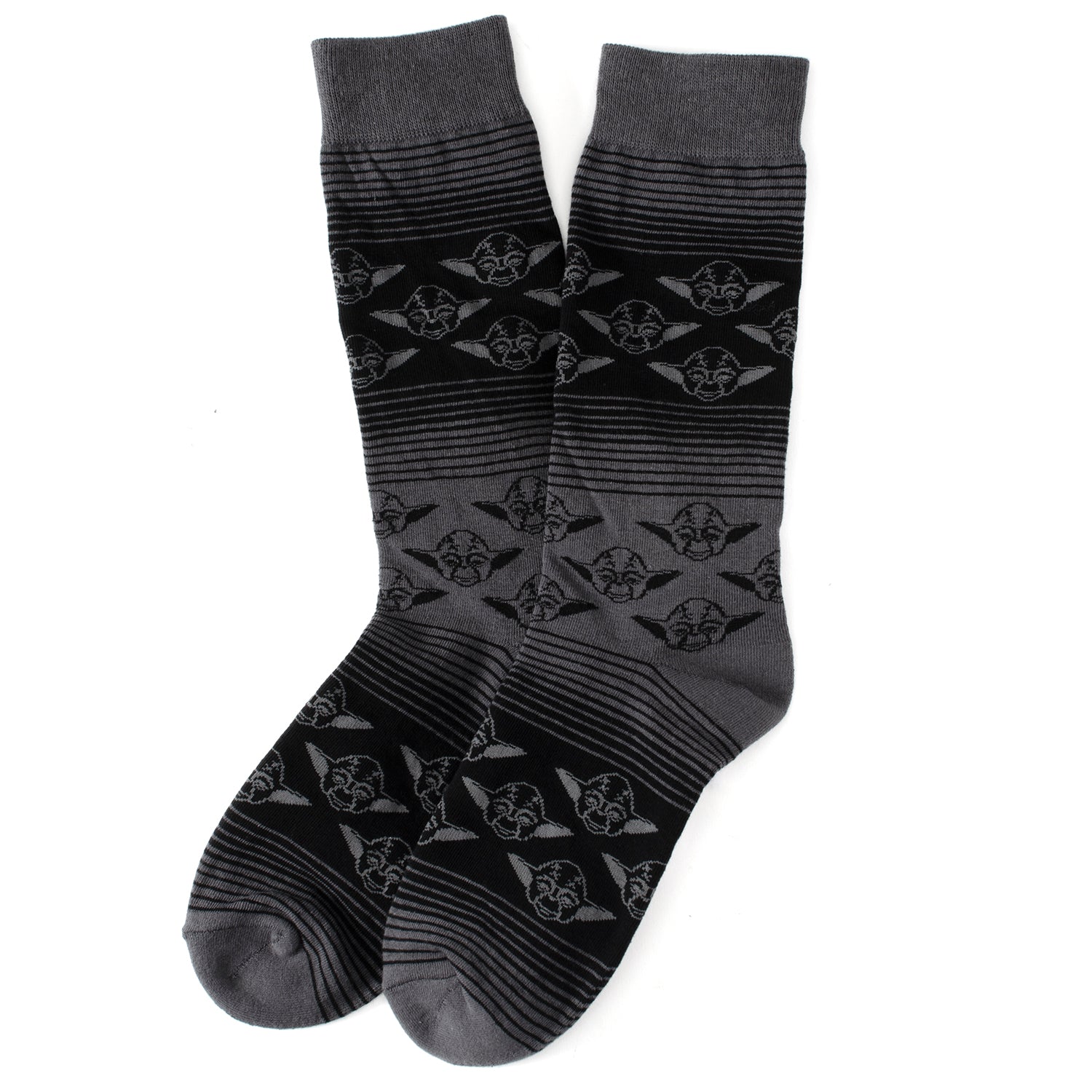 Star Wars Yoda Green, Gray, and Black Ombre Dress Socks and Jedi Crest Lapel Pin Gift Set  DestGlow
