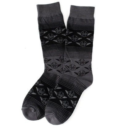 Star Wars Yoda Green, Gray, and Black Ombre Dress Socks and Jedi Crest Lapel Pin Gift Set  DestGlow