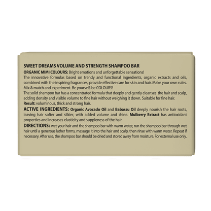 ORGANIC MIMI, SWEET DREAMS VOLUME AND STRENGTH SHAMPOO BAR, 50 g by Damask Rose