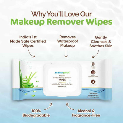 Mamaearth Micellar Gentle Makeup Remover Wipes