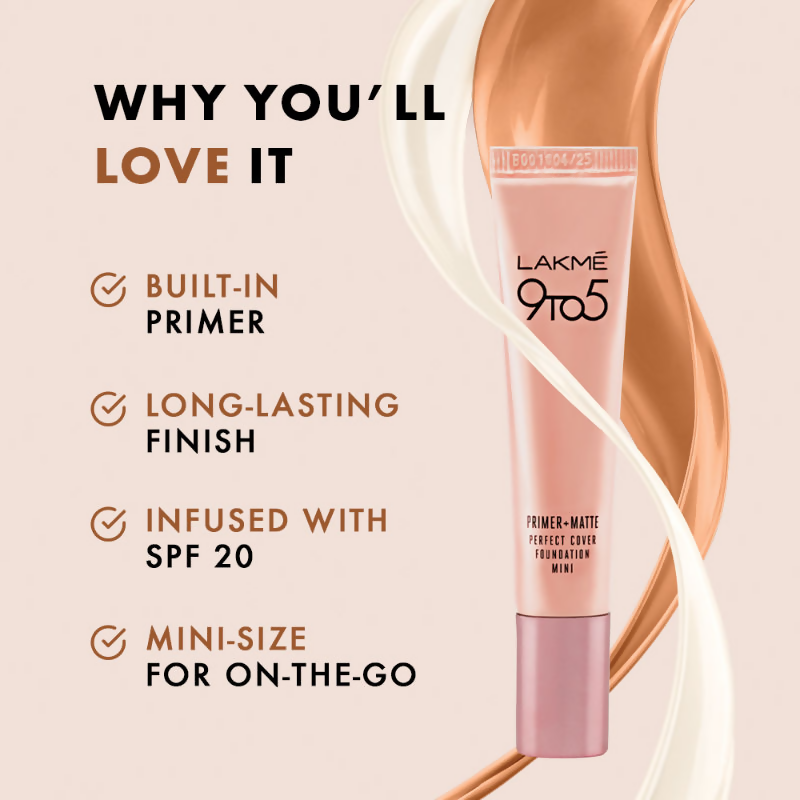 Lakme 9 To 5 Primer + Matte Mini Foundation - Warm Sand