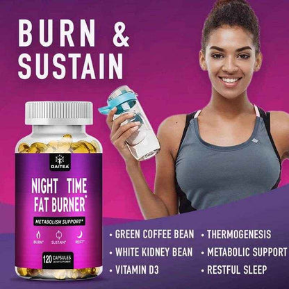 Night Fat Burner Capsules, Promote Intestinal Cleansing, Metabolism, Appetite Suppressant, Carbohydrate Blocker