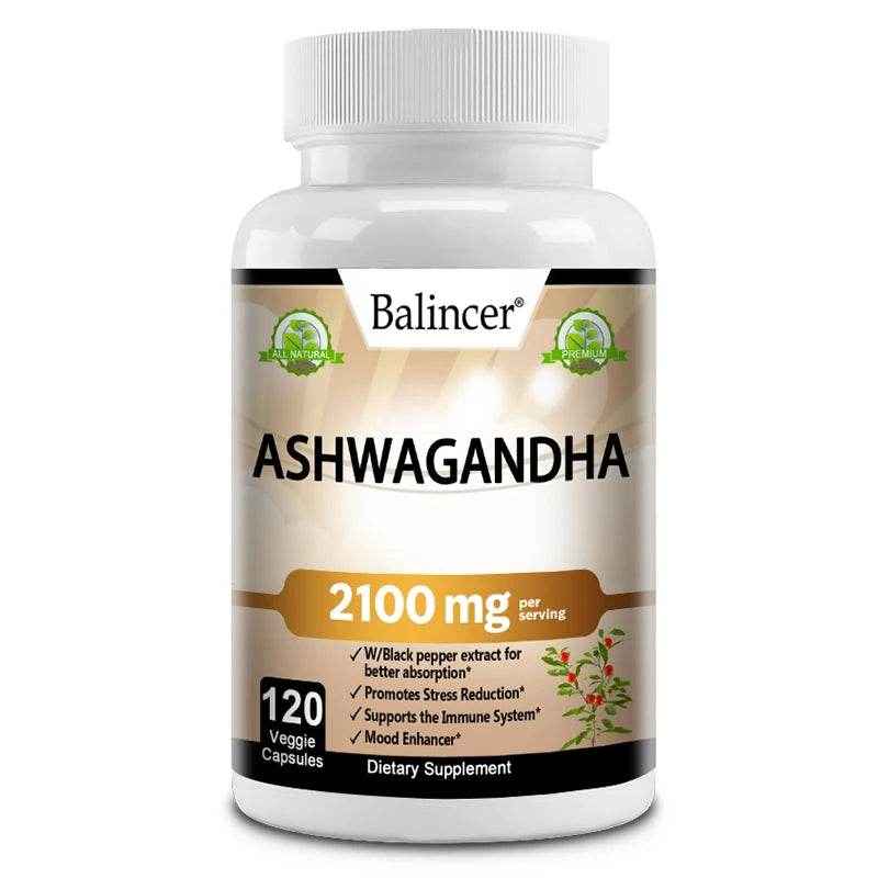 Organic Ashwagandha 2,100 Mg - Stress Relief, Mood Improvement, Immune and Thyroid Support