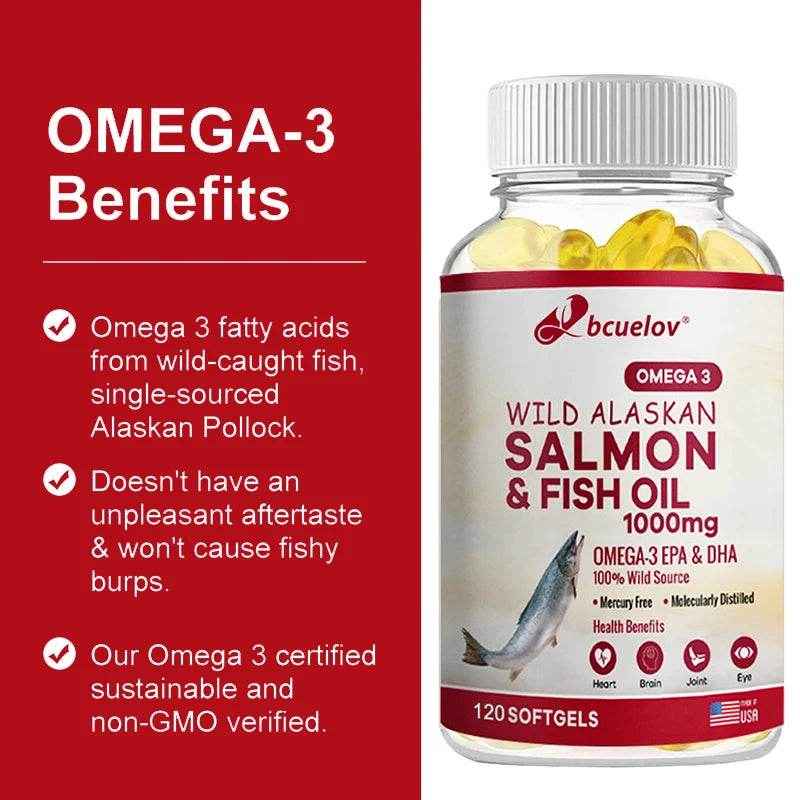Omega 3 EPA/DHA Fish Oil 1000 mg - Fish Oil Supplement - Supports Heart Health, Pain Relief &amp; Cognitive Function, 120 Capsules