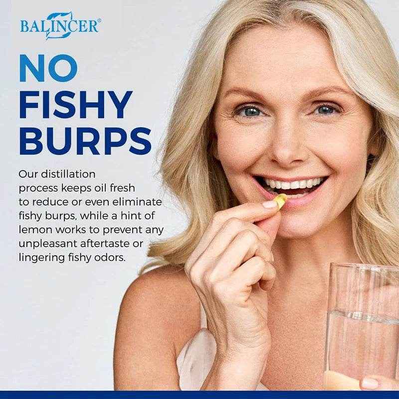 Fish Oil Omega 3 Contains EPA 1200mg &amp; DHA 900mg - for Joints, Eyes, Cognitive Supplement, Non-GMO, Gluten Free