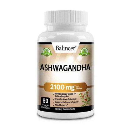 Organic Ashwagandha 2,100 Mg - Stress Relief, Mood Improvement, Immune and Thyroid Support