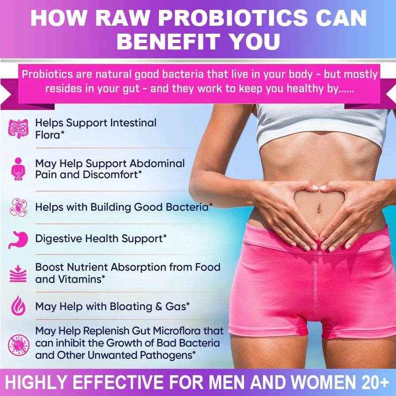 Probiotic Supplement, 120 Billion CFU, with Prebiotics and Digestive Enzymes to Support Gut Digestion and Immune Health