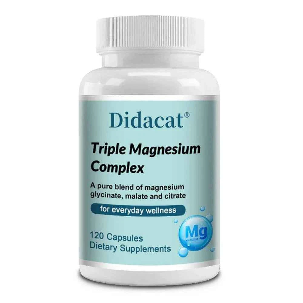 Magnesium Glycine, Malate &amp; Citrate Capsules – Muscle, Bone, Cardiovascular &amp; Nerve, Highly Absorbable, Triple Magnesium Complex