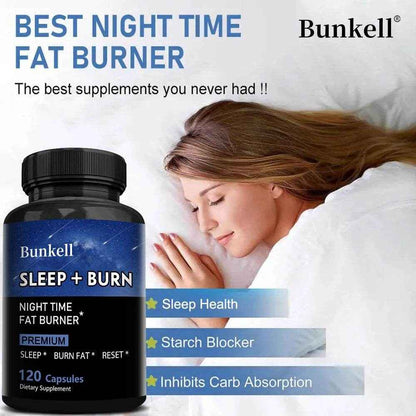 Night Fat Burner and Sleep Supplement - Boost Metabolism and Burn Fat Effectively, Weight Management, Melatonin Sleep Aid