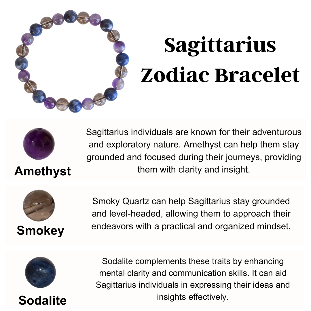 Sagittarius Zodiac Crystal Bracelet, Sagittarius Gifts  DestGlow
