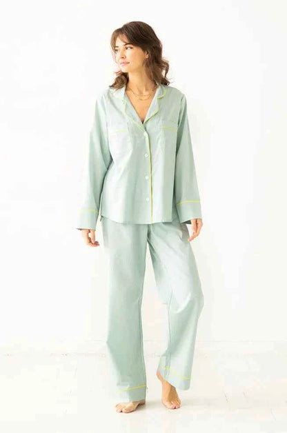 Classic Woven Cotton Pajama Set