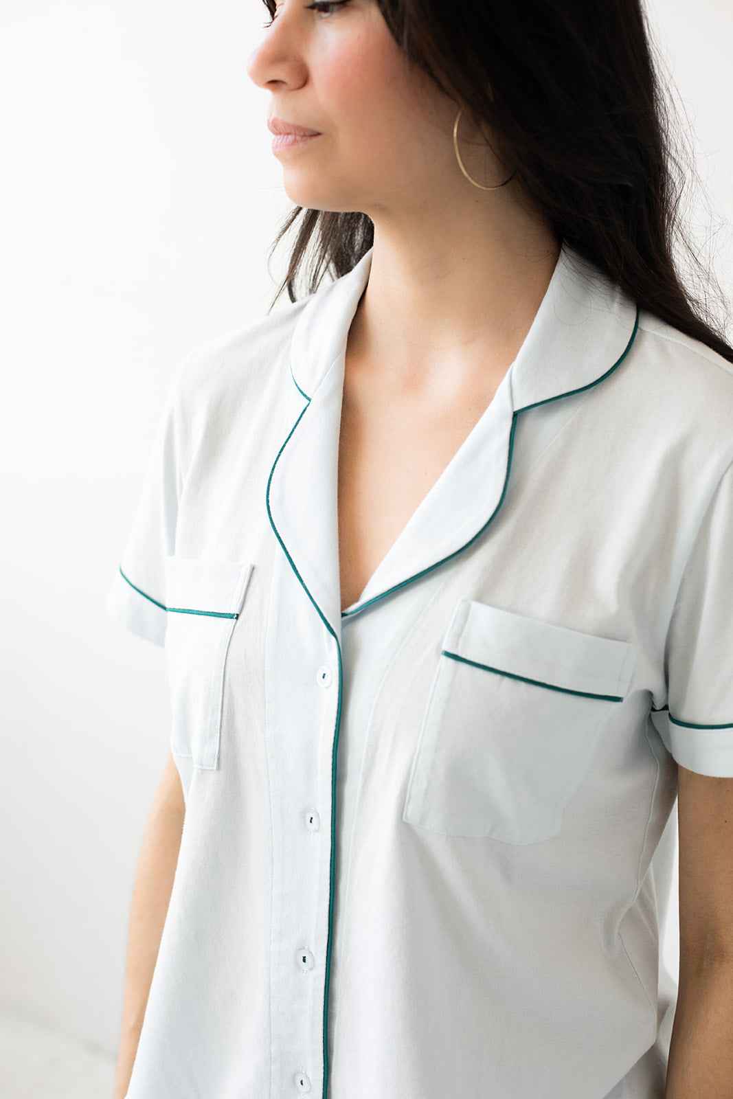 Classic Luxury Shorties Pajamas in Brushed Pima Cotton