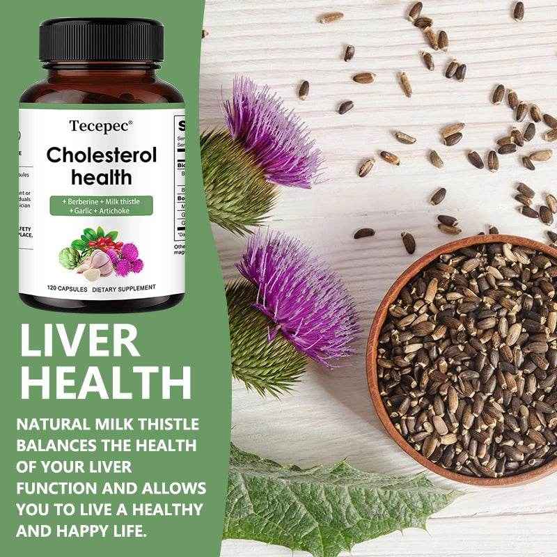 Cholesterol Support Supplement - Contains berberine, artichoke to support healthy cholesterol levels and natural heart health