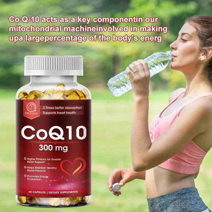 BBEEAAUU Coenzyme Q10 Capsules Heart Health Supplement COQ10 Supports Cardiovascular Health Blood Pressure Health