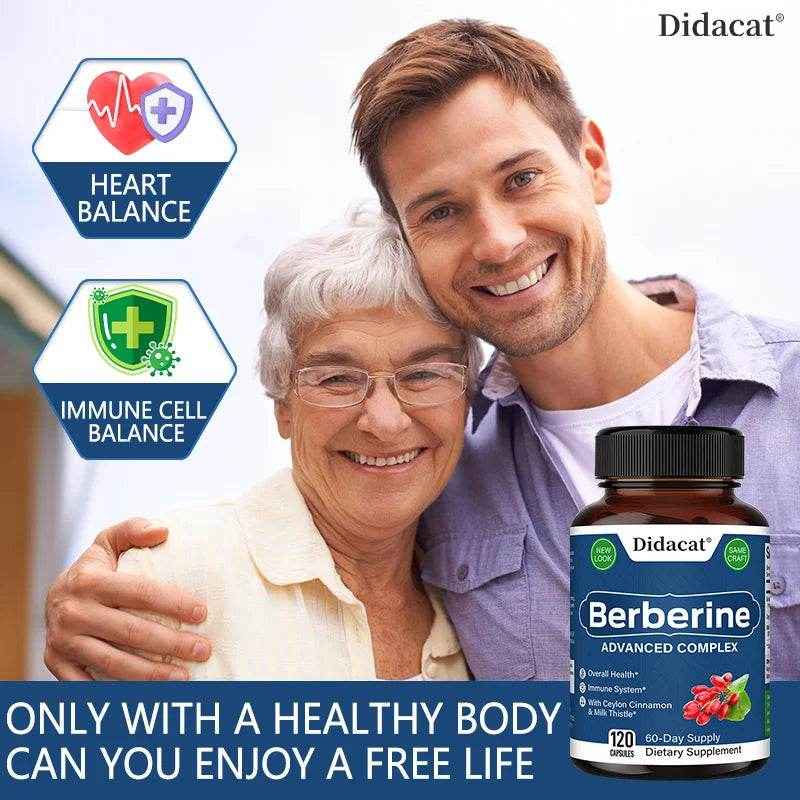 Didacat Berberine Supplement - Balance Blood Circulation, Support Heart Function Health - 120 Capsules