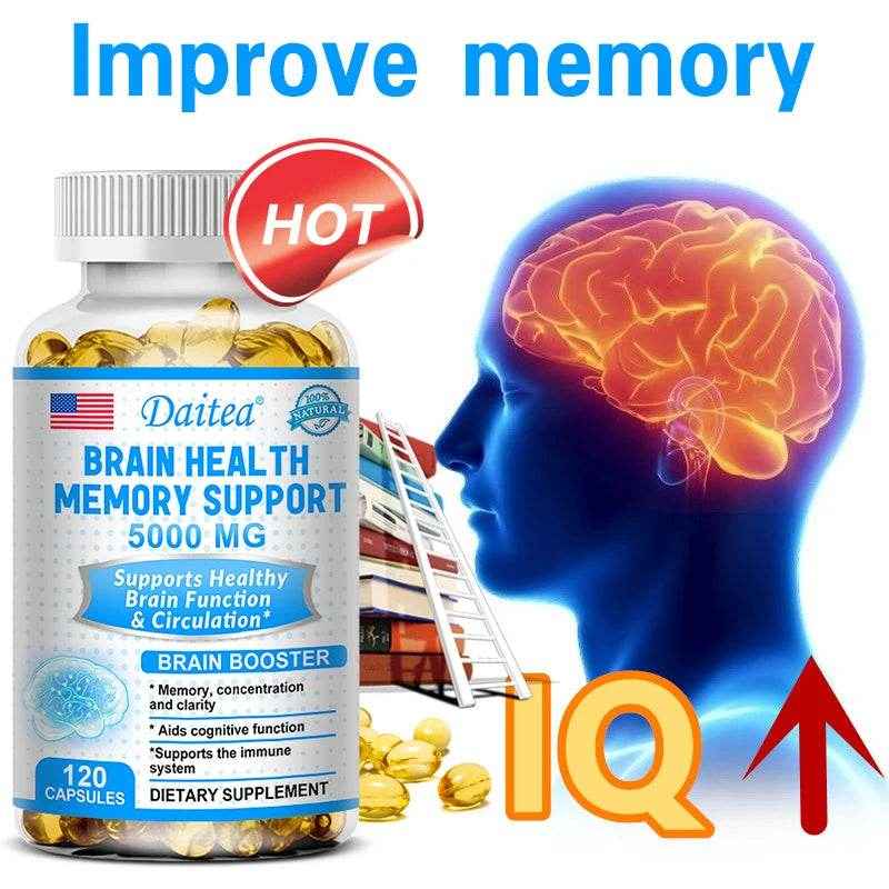 Vitamin B6 Supplement, Brain Health Memory Support 5000 mg, Supports Focus, Brain Function &amp; Circulation, 120 Capsules