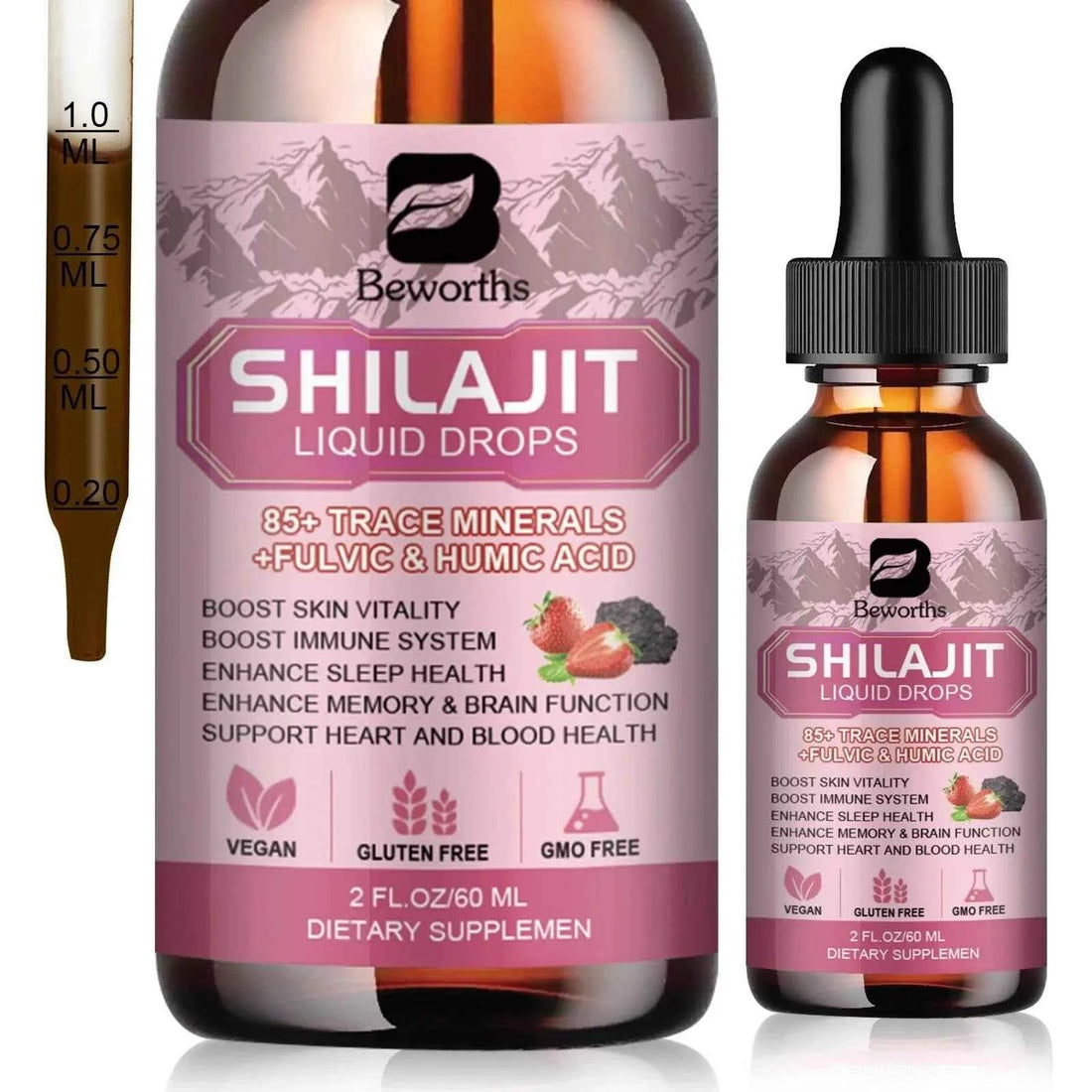 BEWORTHS Himalaya Original Pure Shilajit Drop Naturally Enriched with Fulvic Acid and 85+Trace Minerals, Gluten Free