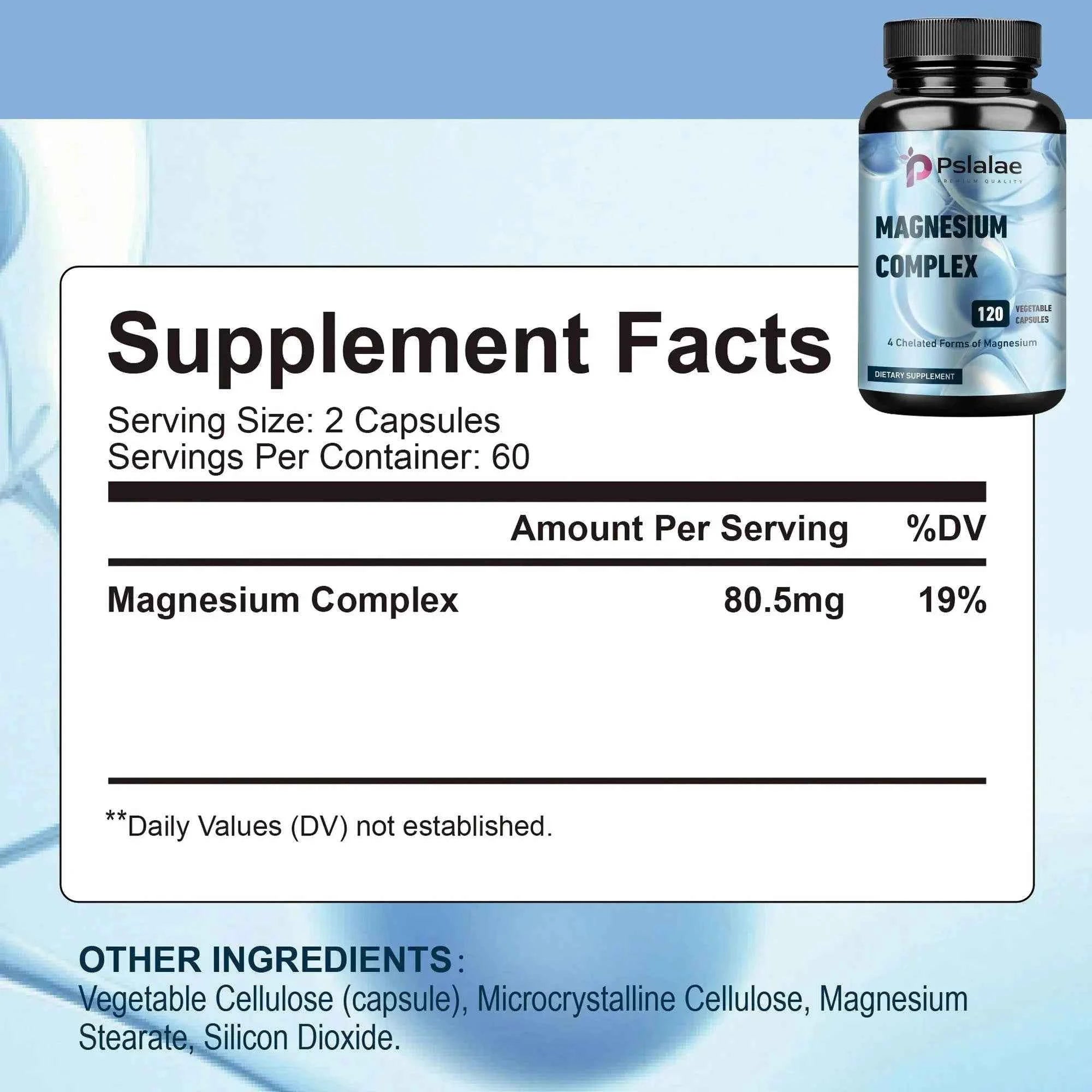 Magnesium Complex - Supports Deep Sleep, Promotes Muscle Growth, Bone, Brain, Heart Health - 120 Capsules