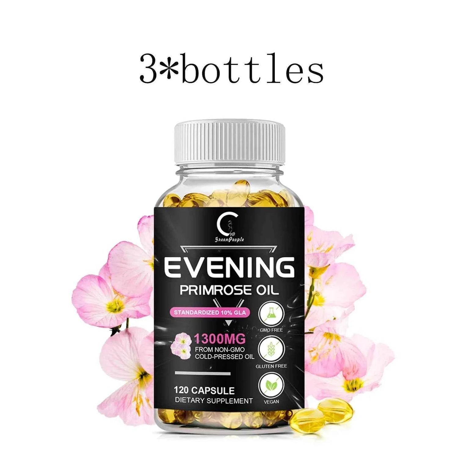 Evening Primrose Oil Supplement Capsules - Promotes Healthy Skin &amp; Cardiovascular Health - Nutritional Support for Women