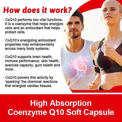 120 CoQ10 + Resveratrol Capsules Supplement to Support Energy, Vitamins, Heart Health and Blood Pressure Levels