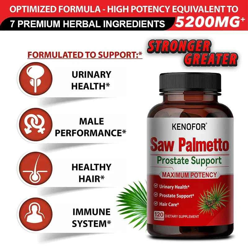 KENOFOR Saw Palmetto Extract Supplement - Supports Good Sleep, Prostate and Urinary Tract Health, Promotes Hair Growth