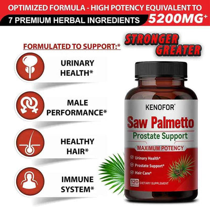 KENOFOR Saw Palmetto Extract Supplement - Supports Good Sleep, Prostate and Urinary Tract Health, Promotes Hair Growth