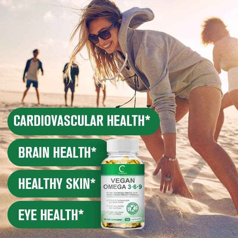 Omega 3 Fish Oil Capsules Non-GMO Gluten Free Dietery Supplement- Supports Nervous System, Skin Hair Health, Relieves Stress