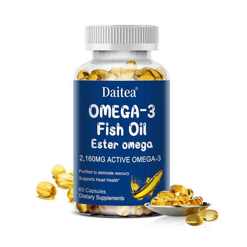 Omega 3 Fish Oil Dietary Supplement with DHA EPA to Support Eyes, Heart, Brain and Immune System