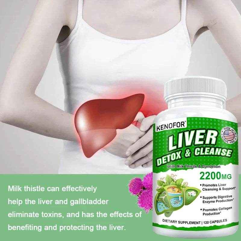 Fatty Liver Cleanse and Liver Detox Supplement - with Turmeric, Milk Thistle and Dandelion for Men Women To Support Liver Health