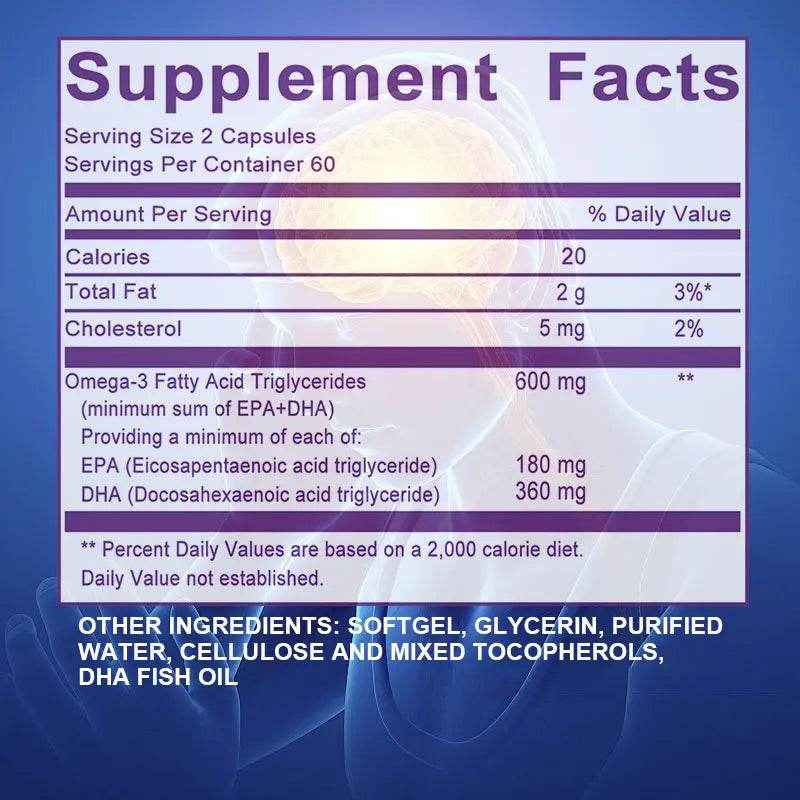 DHA natural algae oil extract, supplement memory and attention, support memory enhancement, protect brain nerves