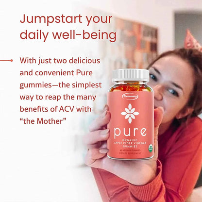 Pure Apple Cider Vinegar - Weight Management, Metabolism Boost, Fat Burning, Appetite Suppressant, Detoxification - 60 Gummies