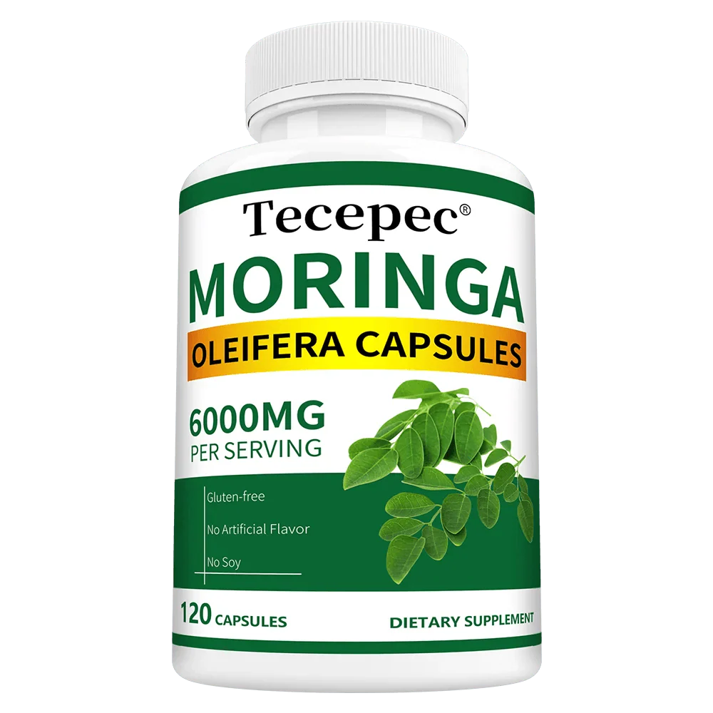 Natural Moringa Capsules, Rich in Vitamins, Minerals and Antioxidants, Support Heart and Brain Health, Balance Energy Levels