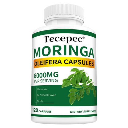 Natural Moringa Capsules, Rich in Vitamins, Minerals and Antioxidants, Support Heart and Brain Health, Balance Energy Levels