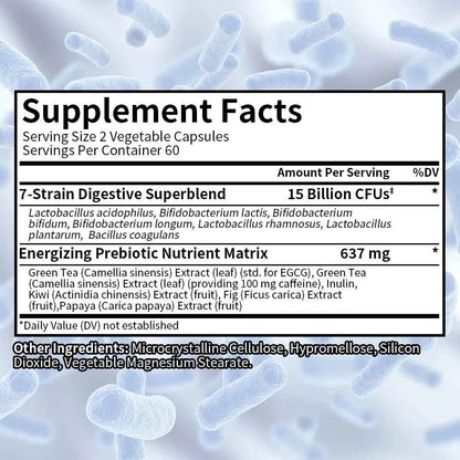 Probiotics - Supports Gut Health, Nutrient Digestion, Weight Management, Metabolism, and Calorie Control - 120 Capsules