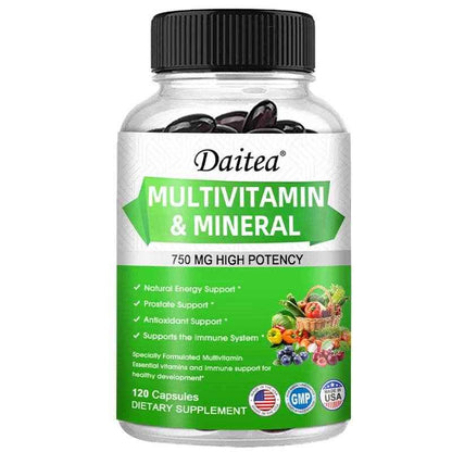 Multivitamin Capsules with Mineral Supplement To Provide Energy, Prostate, Skin and Eye Health Immune Support for Women and Men