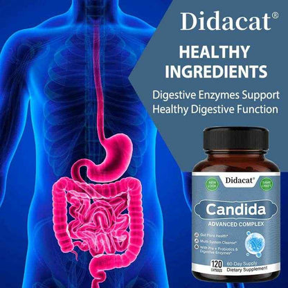 Candida Complex with Digestive Enzymes - Contains Probiotics and Oregano Extract To Balance The Gut and Aid Digestion