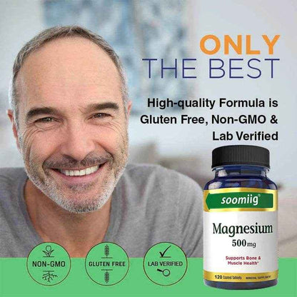Magnesium Supplement 500 mg, Supports Bone and Muscle Health, Highly Absorbed, Suitable for Women and Men, Non-GMO Veggie Caps