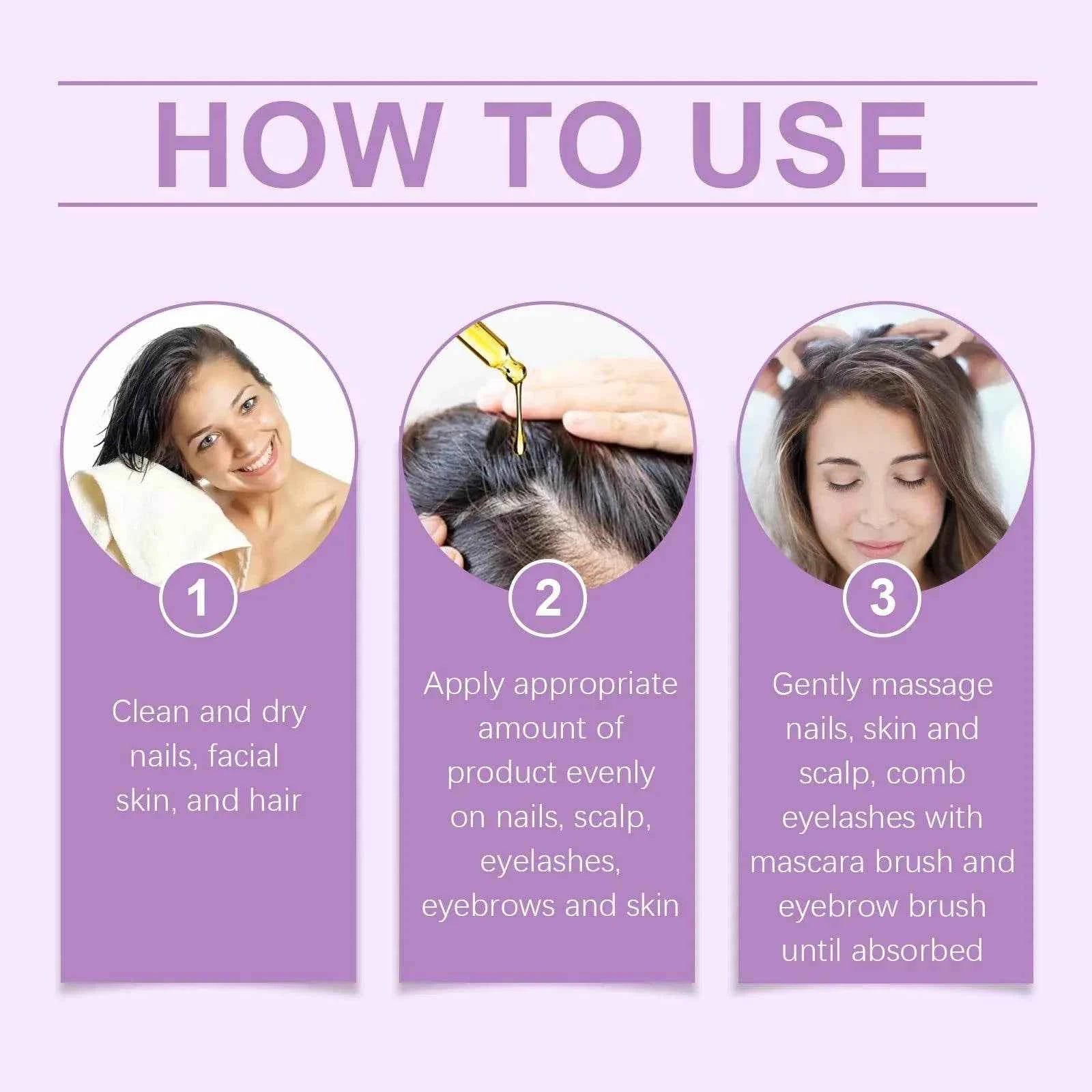 Black Castor Oil Essential Oil Makes Hair Smooth and Shiny. Multi-effect Care Essential Oil Suitable for Body Hair and Eyelashes