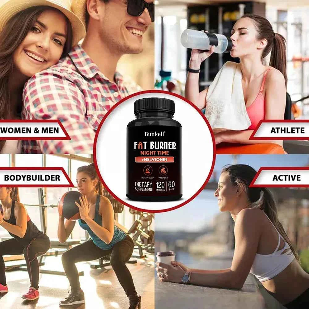Fat Burning Supplement + Melatonin Supplement - for Sleep, Muscle, Metabolism and Weight Management,Boost Metabolism