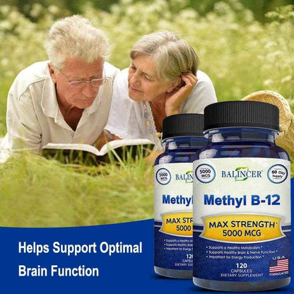 Vitamin B12 - 5000 MCG Supplement -Benefits Brain &amp; Heart Function, Supports Memory, Learning, Helps Boost Natural Energy