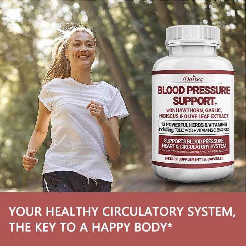 Blood Pressure Support Supplement - Supports Fat Metabolism, Blood Circulation, Healthy Brain, Heart, Blood Vessels