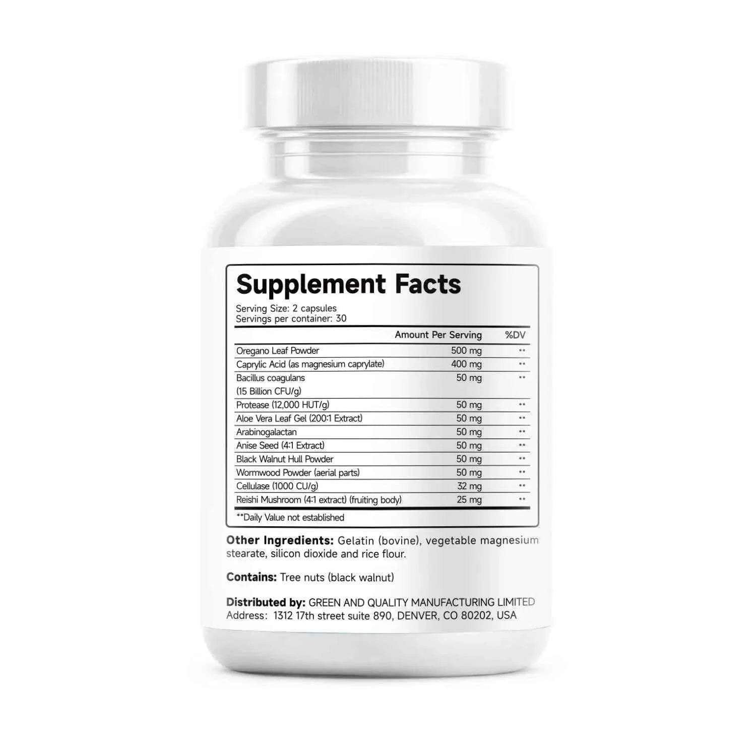 Candida Cleanse - Gut &amp; Colon Support (60 Capsules) - for Men &amp; Women - Natural Herbs for Intestinal Detox - Anti Yeast Overgrow