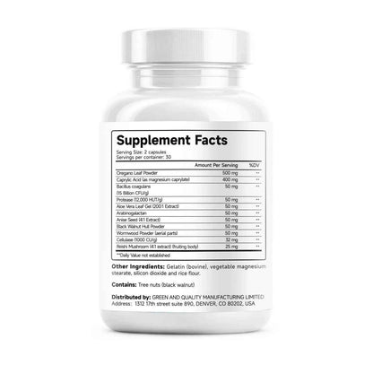 Candida Cleanse - Gut &amp; Colon Support (60 Capsules) - for Men &amp; Women - Natural Herbs for Intestinal Detox - Anti Yeast Overgrow